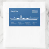 USS Enterprise - Scheepsblauwdrukplannen ABD Rechthoekige Sticker (Tas)