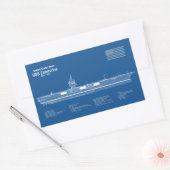 USS Enterprise - Scheepsblauwdrukplannen ABD Rechthoekige Sticker (Envelop)