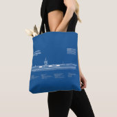 USS Enterprise - Scheepsblauwdrukplannen ABD Tote Bag (Dichtbij)