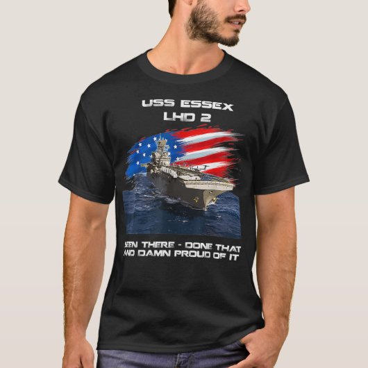 USS Essex LHD2 Amfibious Assault Ship Veteran USA T-shirt (Voorkant)