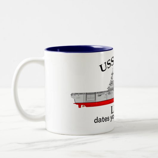 USS Essex, LHD-2, aanpasbare data gediend Tweekleurige Koffiemok (Links)