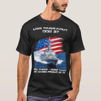 USS Farragut DDG37 Destroyer Ship USA Flag Veteran T-shirt