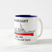 USS Farragut, DDG-99, aanpasbare data gediend Tweekleurige Koffiemok (Voorkant rechts)