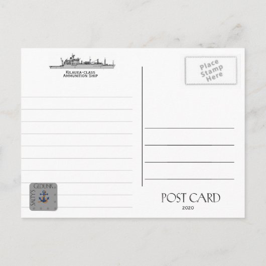 USS FLINT AE-32 AMMUNITION SHIP - Briefkaart (Achterkant)