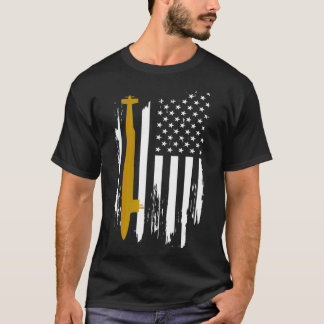 USS Florida SSGN728 Submarine Amerikaanse vlag T-shirt