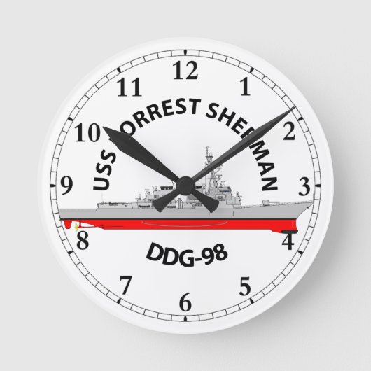 USS FORREST SHERMAN - DDG-98 - ARLEIGH BURKE RONDE KLOK (Voorkant)