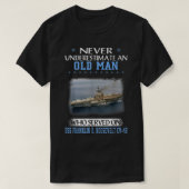 USS Franklin D Roosevelt CV42 Aircraft Carrier Vet T-shirt (Design voorkant)
