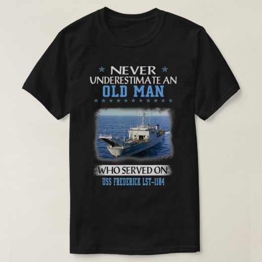 USS Frederick LST1184 Veteranendag vaderdag T-shirt (Design voorkant)