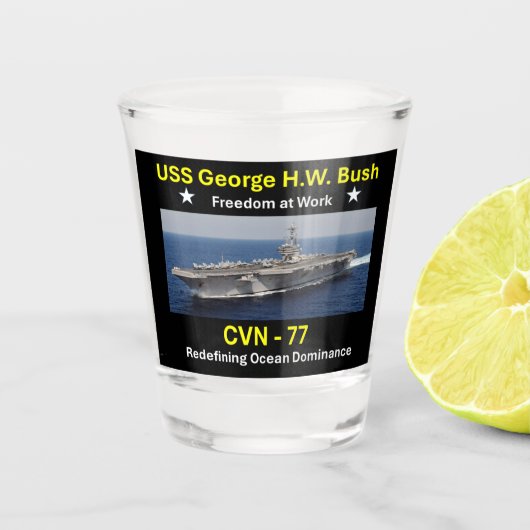 USS George H.W. Struik (CVN-77) Shot Glas (Voorkant)