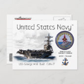 USS GEORGE H.W. STRUIK VLIEGTUIG CARRIER - Briefka Briefkaart (Voorkant / Achterkant)