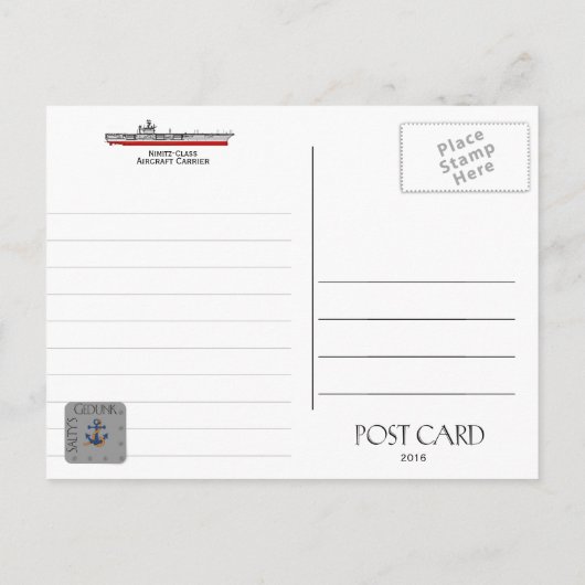 USS GEORGE H.W. STRUIK VLIEGTUIG CARRIER - Briefka Briefkaart (Achterkant)