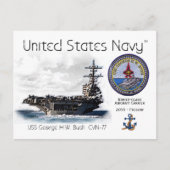 USS GEORGE H.W. STRUIK VLIEGTUIG CARRIER - Briefka Briefkaart (Voorkant)