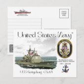 USS GETTYSBURG CG-64 GELEIDE RAKETKRUISER BRIEFKAART (Voorkant / Achterkant)