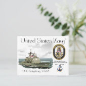 USS GETTYSBURG CG-64 GELEIDE RAKETKRUISER BRIEFKAART (Staand voorkant)