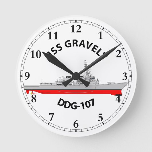 USS GRAVELY - DDG-107 - ARLEIGH BURKE RONDE KLOK (Voorkant)