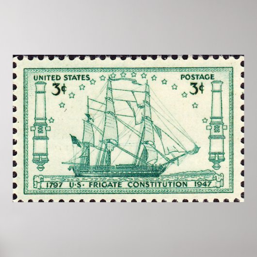 USS-grondwet 150e Jubileum Stempel 1947 Larg Poster (Voorkant)