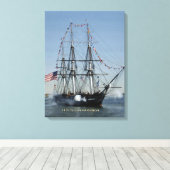 USS Grondwet Firming Cannons Canvas Afdruk (Insitu (Houten vloer))