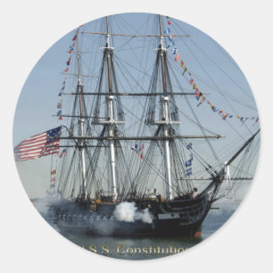 USS Grondwet Firming Cannons Ronde Sticker