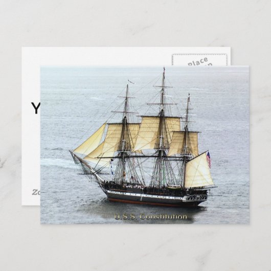 USS-grondwet in volledig masker Briefkaart (Voorkant / Achterkant)