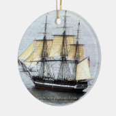 USS-grondwet in volledig masker Keramisch Ornament (Links)