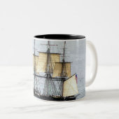 USS-grondwet in volledig masker Tweekleurige Koffiemok (Voorkant rechts)