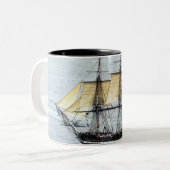 USS-grondwet in volledig masker Tweekleurige Koffiemok (Voorkant links)