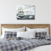 USS-grondwet leidt naar HM Frigate Guerriere Canvas Afdruk (Insitu (Slaapkamer))