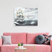 USS-grondwet leidt naar HM Frigate Guerriere Canvas Afdruk (Insitu (Woonkamer))