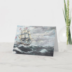 USS-grondwet leidt naar HM Frigate Guerriere Feestdagen Kaart