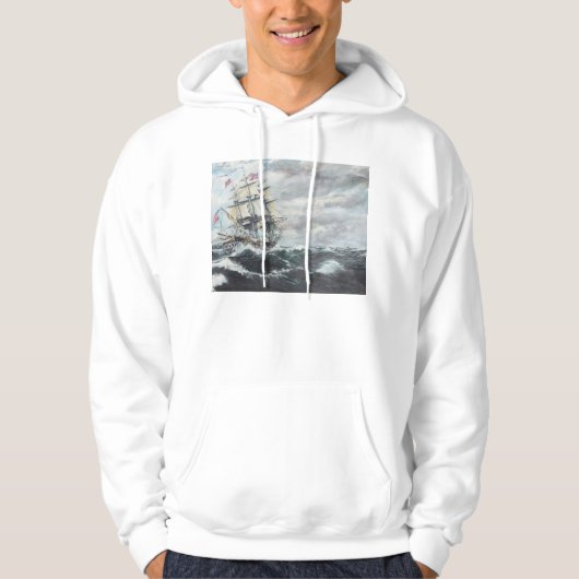 USS-grondwet leidt naar HM Frigate Guerriere Hoodie (Voorkant)