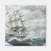 USS-grondwet leidt naar HM Frigate Guerriere Magneet (Voorkant)