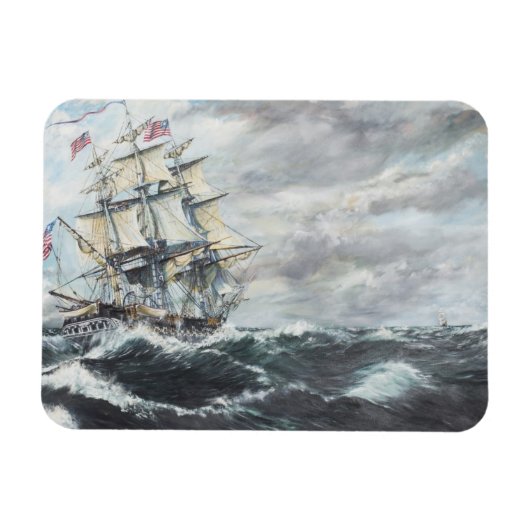 USS-grondwet leidt naar HM Frigate Guerriere Magneet (Horizontaal)