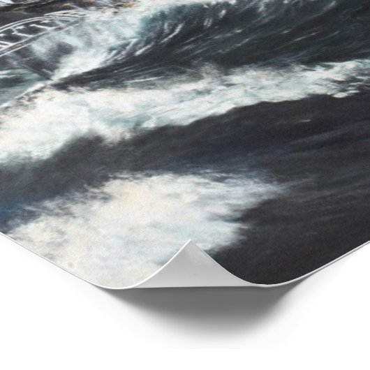 USS-grondwet leidt naar HM Frigate Guerriere Poster (Hoek)