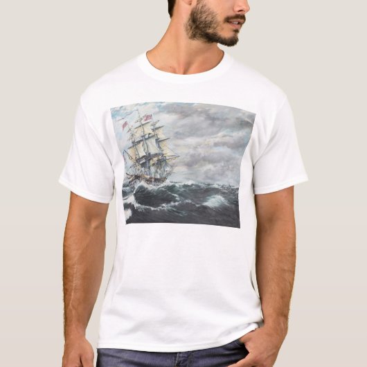 USS-grondwet leidt naar HM Frigate Guerriere T-shirt (Voorkant)