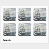 USS-grondwet leidt naar HM Frigate Guerriere Vierkante Sticker (Vel)