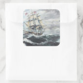 USS-grondwet leidt naar HM Frigate Guerriere Vierkante Sticker (Tas)