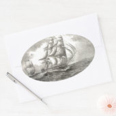 USS-grondwet Ovale Sticker (Envelop)