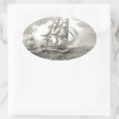 USS-grondwet Ovale Sticker (Tas)