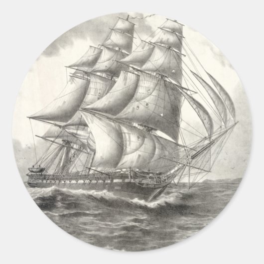 USS-grondwet Ronde Sticker (Voorkant)