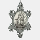 USS-grondwet Tin Sneeuwvlok Ornament (Links)