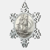 USS-grondwet Tin Sneeuwvlok Ornament (Rechts)