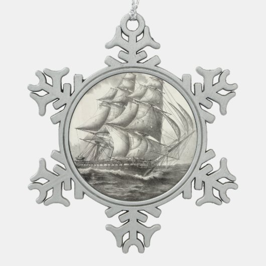 USS-grondwet Tin Sneeuwvlok Ornament (Voorkant)