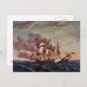 USS-grondwet versus HMS Guerriere Briefkaart (Voorkant / Achterkant)