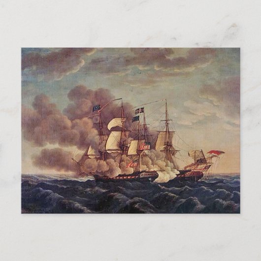 USS-grondwet versus HMS Guerriere Briefkaart (Voorkant)