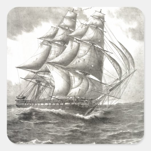 USS-grondwet Vierkante Sticker (Voorkant)