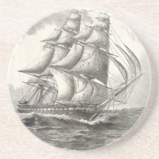 USS-grondwet Zandsteen Onderzetter (Voorkant)