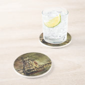 USS-grondwet Zandsteen Onderzetter (Zijkant)