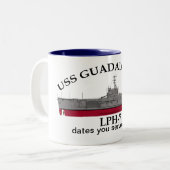 USS Guadalcanal, LPH-7, aanpasbare datums waarop d Tweekleurige Koffiemok (Voorkant links)