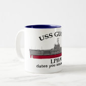 USS Guam, LPH-9, aanpasbare data gediend Tweekleurige Koffiemok (Voorkant links)