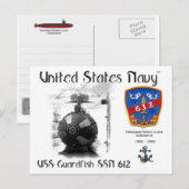 USS GUARDFISH SSN-612 BRIEFKAART (Voorkant / Achterkant)